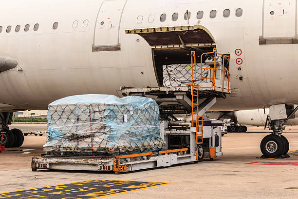 Airline loanding cargo.